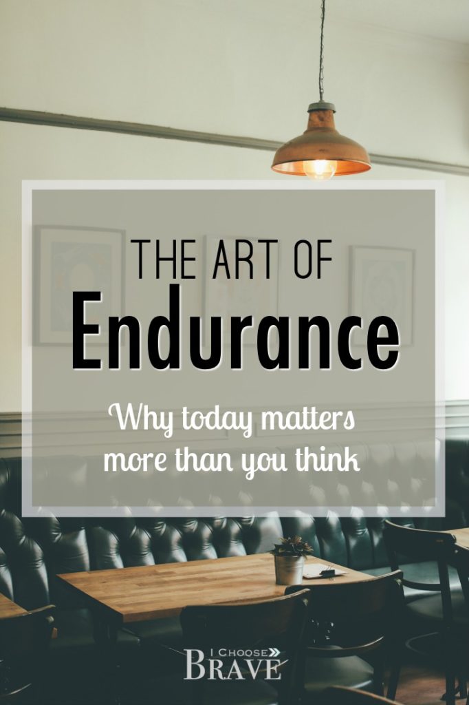 We think of endurance in terms of the long haul, as we should. But what if our smallest daily decisions shape us more than we think? What if endurance begins...now? #ichoosebrave #endurance #womenoffaith