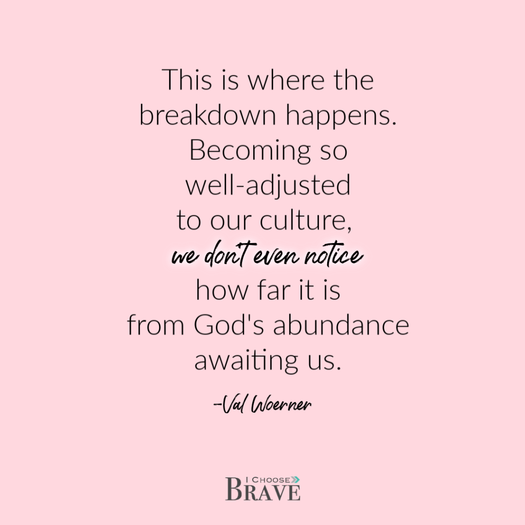 When we become so accustomed to and well-adjusted to our current culture of discontentment we fail to even recognize God's abidance awaiting us. #bigfaith #motherhood #abundance