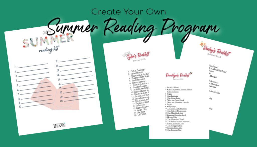 Free Summer Reading Checklist. Create your own Summer Reading Program.